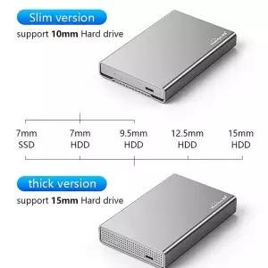 Blueendless 알루미늄 케이스 HDD 인클로저 2.5 인치 외부 SATA 하드 드라이브 노트북 용 Usb 3.1 유형 C
