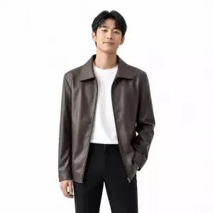 리미드 남성 라이더 카라 가죽 블루종 자켓 ON-JUA-QWDEDE10