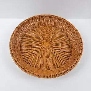 (40CM 대) 원형 등나무 트레이/우드/베이커리/바구니/라탄/다용도/소쿠리/나무/간식/용기/수납/바스켓