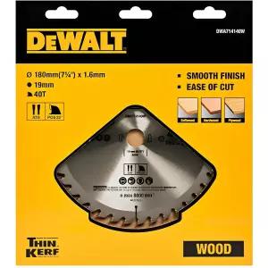 디월트 원형톱날 팁쏘(목재용) DWA714140W 7in (180-19mm-40날)
