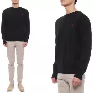 [아미]25FW 남성 하트 로고 울 니트 (HKS826 001 009 M 25F)