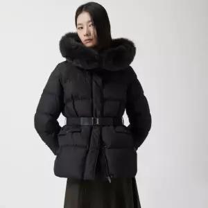 [롯데백화점]쥬크 시그니쳐 슬림핏 벨티드 퍼 구스 패딩 Z254PSG186