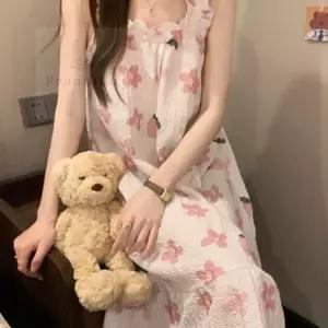 피넛코 원피스 면잠옷 여름가운