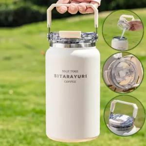 대용량 텀블러 스테인 빨대컵 손잡이 1200ml 1500ml 차량용 캠핑 사무실 보온보냉