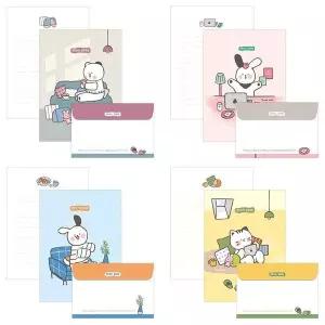 [핫트랙스]귀여운 강아지 고양이 캐릭터 편지쓰기 감성문구 예쁜편지지 엽서 20개 판촉물 단체선물(WFPAC7C