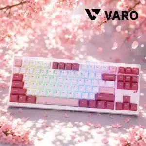 VARO VM87 HE PBT 텐키리스 염료승화 마그네틱 게이밍 무접점 키보드 핑크파우더