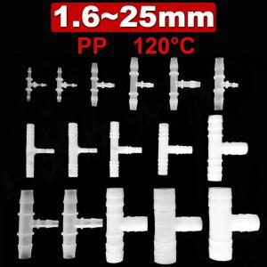 T 형 티 PP 플라스틱 호스 커넥터 무독성 무취 식품 등급 직경 1.6mm 25mm Y 형 L 형 스트레이트 커넥터 2 5Pcs