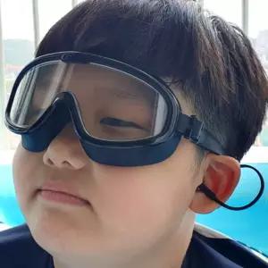 귀마개 일체형 스노쿨링 물안경 블랙
