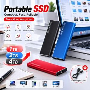 1TB 고속 휴대용 SSD 외장 하드 드라이브 USB 타입-C 인터페이스 컴퓨터/맥 데이터 미니 저장 장치