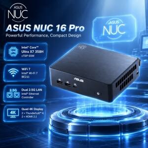 ASUS NUC16 Pro Ultra X7 358H 미니 소형 PC 32GB LPDDR5X 1TB SSD 인텔 아크 B390 WiFi7 듀얼 2.5G LAN AI