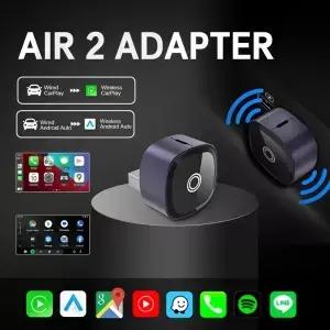신제품 XUDA 2 in 1 무선 카플레이 어댑터 안드로이드 오토 5Ghz WiFi 타입-C/USB 플러그 앤