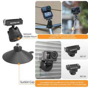 카메라 미니 볼헤드DJI Osmo Nano/Action 6용 퀵 릴리스 양방향 마그네틱 브래킷/볼 헤드 석션 컵 홀더 마