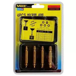 VALUE 4pcs 반대탭 세트 40002 볼트 리무버 제거 반대 탭 빠꾸 나사 못 스크류