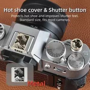 메탈 범용 카메라 핫슈 커버 셔터 버튼 후지 XT5 XT30II X100V 라이카 M10 M10P Q3 니콘 소니 액세서리용