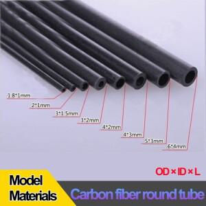 탄소 섬유 원형 튜브 카본 로드 건축 모델 RC 비행기 강화 고정 DIY 제작 재료 200mm-400mm