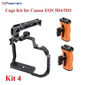 캐논 5D 마크 IV 5D3용 나무 손잡이 카메라 케이지 | 알루미늄 합금 리그(ARRI 핀 포함) SZPowerwin의 영화