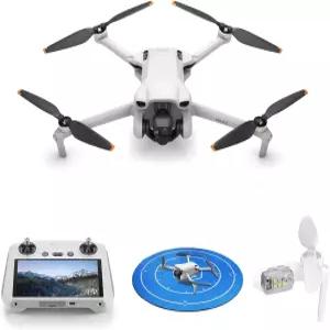 화면 리모컨과 스트로브 라이트가 탑재된 DJI Mini 3 드론 랜딩 패드 포함 3축 짐벌 4K HDR 영상 최대 38분