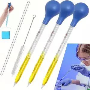 3PCS/5PCS 유리 피펫 퍼 교반 막대 및 청소 브러있는 10ml 액체 고무 전구 브러시