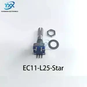 푸시 버튼이 있는 5PCS EC11 엔코더 스위치 25mm 스타 샤프트 Arduino DIY 프로젝트용 5핀 디지털 전위차계