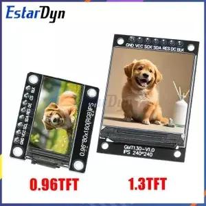 0.96 / 1.3인치 IPS 7P SPI HD 65K 풀 컬러 LCD 모듈 ST7735 드라이브 IC 80*160 (OLED 아님)