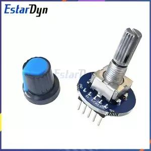 노브 캡이 있는 EC11 엔코더 모듈 KY040 360용 5V 푸시 버튼 스위치 ° 회전 센서 개발 보드