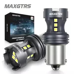 2x P21W BA15S LED 캔버스 1156 BAY15D 1157 P21/5W 전구 T20 W21W 자동차 라이트 6500K 백색 적색