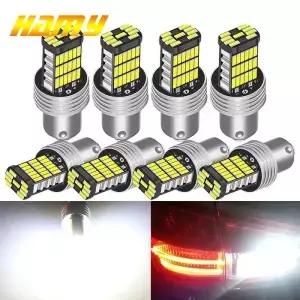2/4/8 PCS 슈퍼 밝은 1156 BA15S 1157 BAY15D LED 전구 12V 401445SMD 6500K 흰색 자동차 역방향 주차