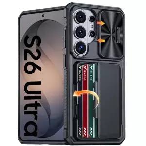 S26 울트라 케이스 지갑형 RFID 차단 카드 수납 카메라 보호 풀 바디 러기드 충격 방지 실리콘 폰