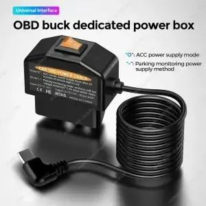 범용 자동차 인터페이스용 OBD 전원 케이블 대시 캠 캠코더 차량용 DVR 미니 TypeC 포트용 스위치가 있는