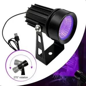 UV 퍼플 라이트 스팟 5V USB 플러그 프로젝션 클립 클램프 램프 LED 블랙 글로우 파티 할로윈용