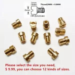 (12pcs 메인 제트/팩) CB CG GY6 오토바이 엔진 용 기화기 CVK PE PZ 인젝터 노즐 ( 선택)