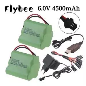 SM 플러그 및 충전기 세트 NiMH 배터리 RC 자동차 보트 트럭 기차 로봇 부품 AA 6V 팩 4500mAh