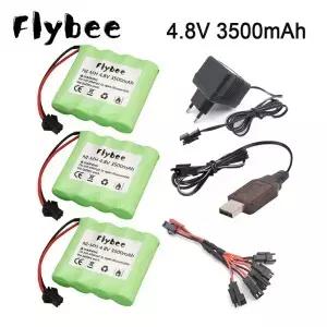 Rc 용 4.8V 충전기 세트 NiMH 배터리 자동차 탱크 로봇 보트 AA 대용량 팩 3500mah