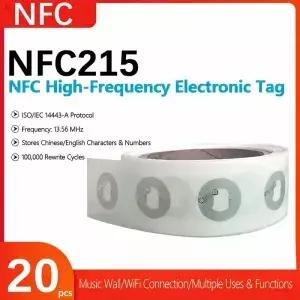 20개입 웨트 인레이 스티커 NFC 전자 태그 칩 음악 벽 제품 위조 방지 215