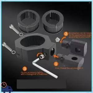 2Pc 라이트 바 마운트 키트 2850Mm 범용 작업 조명 튜브 클램프 장착 브래킷 회전 가능 360 오토바이