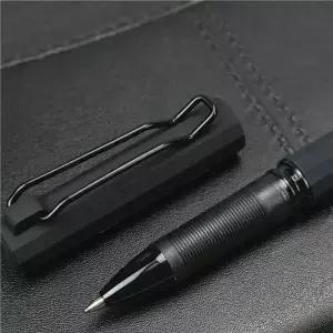 2PCS 매트 블랙 0.7mm 젤 펜 비즈 수석 서명 간단하고 아름다운 클립 사무실 학교 쓰기 편지지