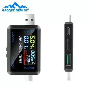다기능 USB 테스터 빠른 충전 실시간 전원 모니터 LED 디스플레이 전압 전류 미터 배터리 용량