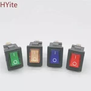 1pcs/5pcs KCD1 OnOff 3Pin 보트 자동차 로커 스위치 220V 빨간색 노란색 녹색 파란색 버튼 의