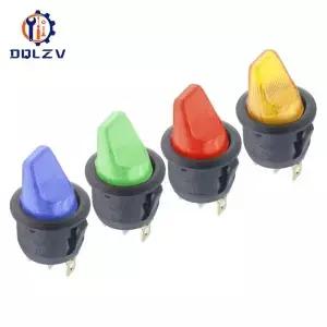 로커 스위치 12V LED 조명 램프 특수 원형 로커/토글 3핀 2위치 다기능 전원 액세서리