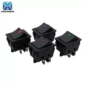 1개 4핀 2위치 ONOFF 로커 스위치 LED 인디케이터 250VAC 30A 전원 버튼 KCD4 캣 220V 31x25mm
