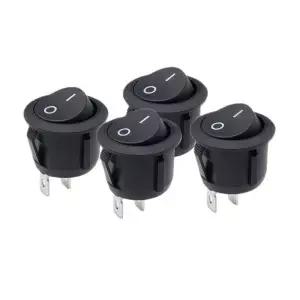 20개5개 로커 스위치 블랙 온오프 2핀 미니 원형 토글 6A 250V 10A 125V 20MM RV 자동차 트럭 보트용