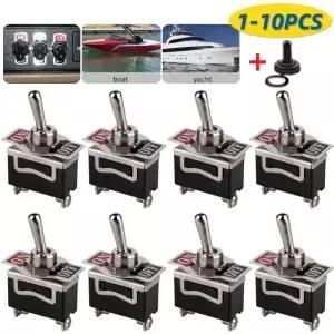 ON OFF 토글 스위치 2 위치 SPST 방수 15A 250V 20A 125V 핀 자동차용 헤비 듀티 로커 110 개