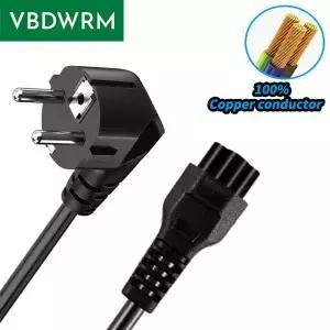 EU 전원 코드 짧은 유럽 AC CEE 7/7 to IEC320 C5 슈코 케이블 충전기 18AWG 16A/250V