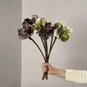 인공 팔레놉시스 난초 가지 2개 높이 19 7인치 50cm 3D 프린팅된 질감의 호접란 장식용 꽃꽂이 웨딩 사진