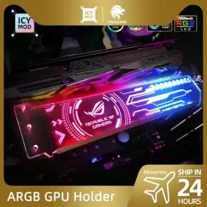 RGB VGA 홀더 수평 G 브래킷 비디오 카드 지원 그래픽 스탠드 AURA DIY PC 워터 쿨러 C