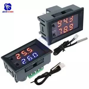 WK LED 디지털 온도 조절기 섭씨/화씨 스위치 모듈 NTC 센서 프로브 12V 220V