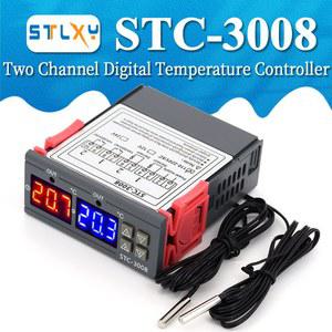 온습도시계 STC3008 듀얼 디지털 온도 조절기 2 220V 히터 24V 릴레이 출력 12V