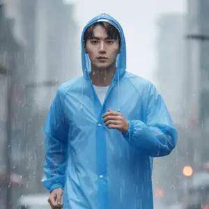 남녀공용 투명캡 경량 우비 레인코트 등산 캠핑용 EVA 우의