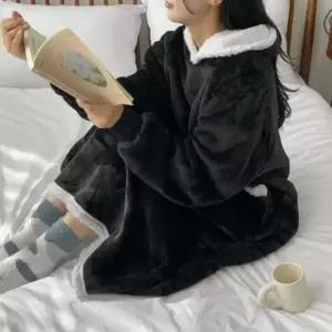 입는 대형 집순이 롱 담요 후드 블랭킷 2color