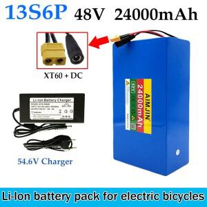 100%  48V 24000mAh 13s6p 리튬 배터리 팩 48v 24Ah 2000W Citycoco 전동 스쿠터 내장형 30A BMS
